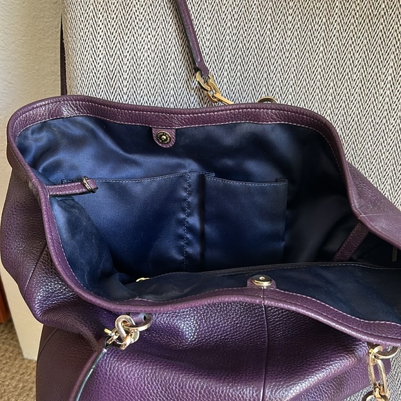Coach Madison Leather North South Tote in Black Violet - Picture 8 of 8